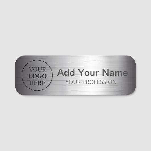 Add Your Business Corporate Logo Here Metal Namensschild (Vorderseite)