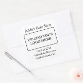 Add Your Business Logo Quadratischer Aufkleber (Umschlag)