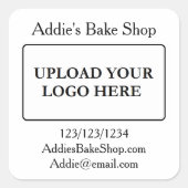 Add Your Business Logo Quadratischer Aufkleber (Vorderseite)