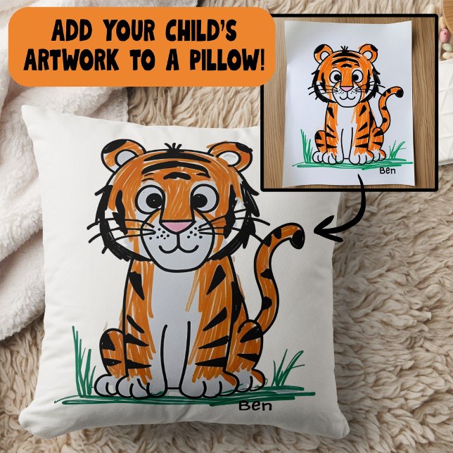 Add Your Child's Artwork to Home Decor  Kissen (Von Creator hochgeladen)