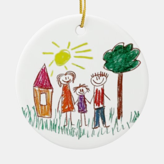 Add your Child's Artwork to this  Keramik Ornament (Vorne)