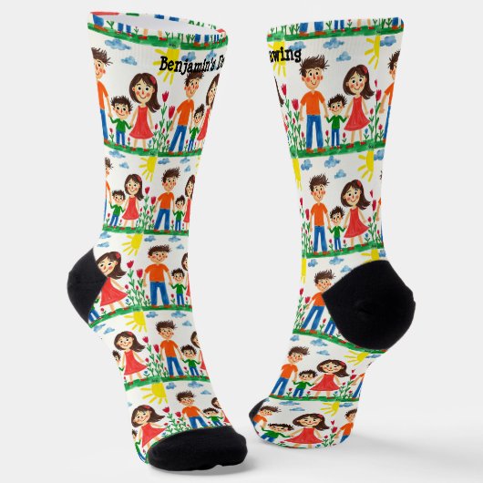 Add your Child's Artwork to this Socken (Gewinkelt)