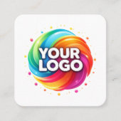 Add Your Custom Circle Logo Professional Quadratische Visitenkarte (Vorderseite)