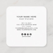 Add Your Custom Circle Logo Professional Quadratische Visitenkarte (Rückseite)