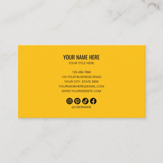 Add your custom logo circle professional black Gol Visitenkarte (Vorderseite)