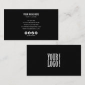 Add your custom logo circle professional black visitenkarte (Vorne/Hinten)