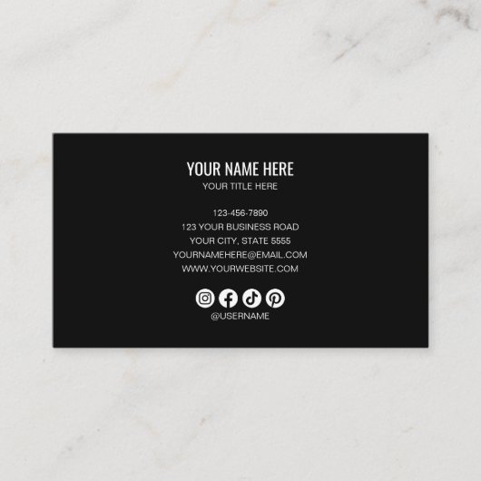 Add your custom logo circle professional black visitenkarte (Vorderseite)