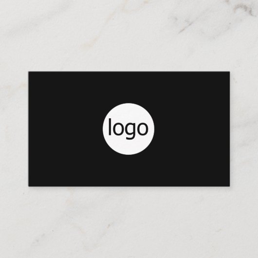 Add your custom logo circle professional black visitenkarte (Vorderseite)