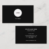 Add your custom logo circle professional black visitenkarte (Vorne/Hinten)