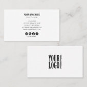 Add your custom logo circle professional White Visitenkarte (Vorne/Hinten)