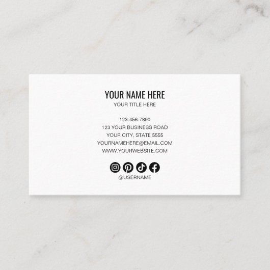 Add your custom logo circle professional White Visitenkarte (Vorderseite)