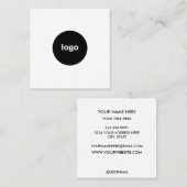 Add your custom logo circle white quadratische visitenkarte (Vorne/Hinten)