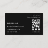 Add Your Custom Logo Rectangle Professional Black Visitenkarte (Rückseite)
