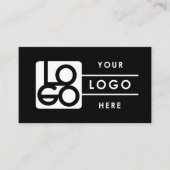 Add Your Custom Logo Rectangle Professional Black Visitenkarte (Vorderseite)
