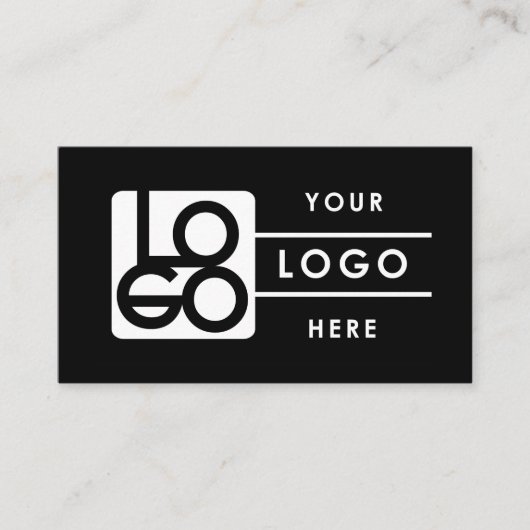 Add Your Custom Logo Rectangle Professional Black Visitenkarte (Vorderseite)