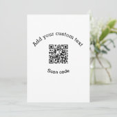 Add your custom text scan QR code business  Einladung (Stehend Vorderseite)