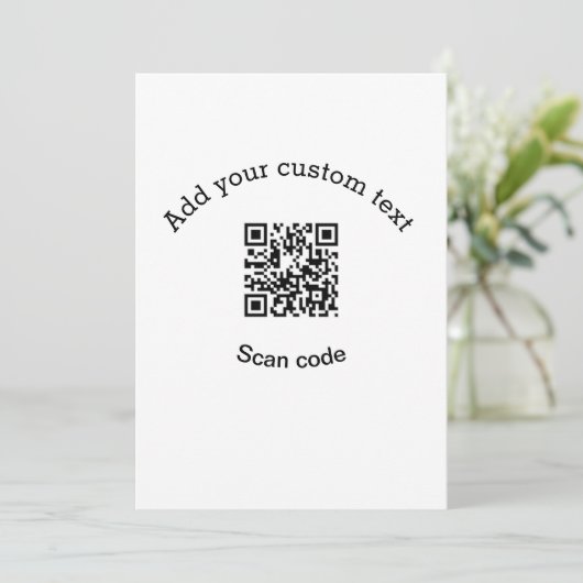 Add your custom text scan QR code business  Einladung (Stehend Vorderseite)