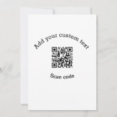 Add your custom text scan QR code business  Einladung (Rückseite)