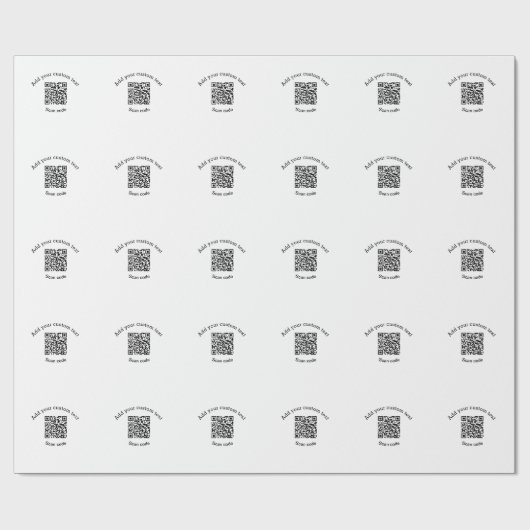 Add your custom text scan QR code business  Geschenkpapier (Flach)