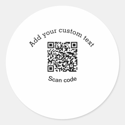 Add your custom text scan QR code business  Runder Aufkleber (Vorderseite)