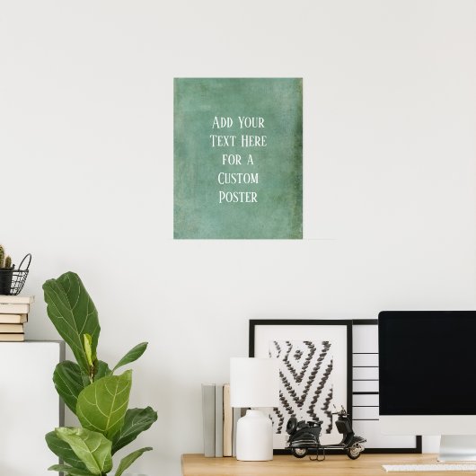 Add Your Custom Text Subtle Turquoise Grunge Poster (Heimbüro)
