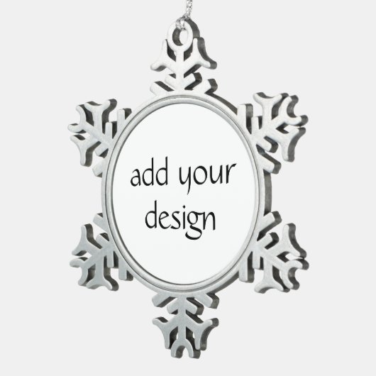 Add Your Design Schneeflocken Zinn-Ornament (Rechts)