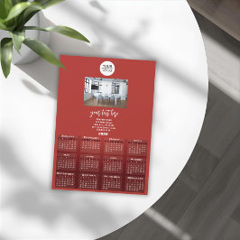 Add your Logo 2026 Calendar Company Foto Magnetkarte