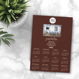 Add your Logo 2026 Calendar Company Foto Magnetkarte