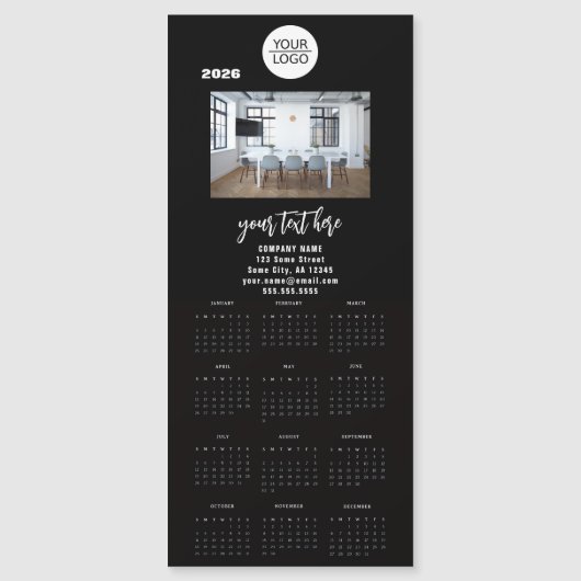 Add your Logo 2026 Calendar Company Photo Magnetkarte (Vorderseite)