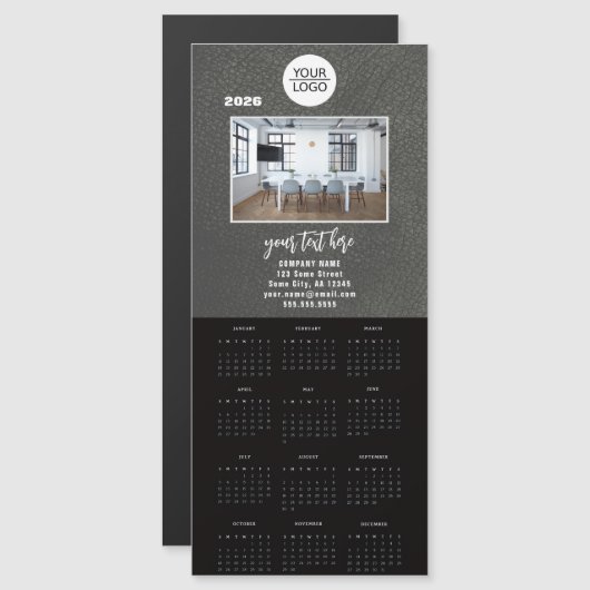 Add your Logo 2026 Calendar Company Photo Magnetkarte (Vorne/Hinten)