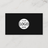 Add Your Logo Black Professional Social Media Visitenkarte (Vorderseite)