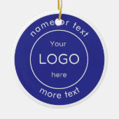 Add your logo blue Business Christmas Ornament (Vorne)