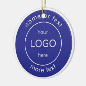 Add your logo blue Business Christmas Ornament (Links)
