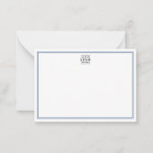 Add Your Logo Blue Double Border Business Mitteilungskarte (Vorderseite)