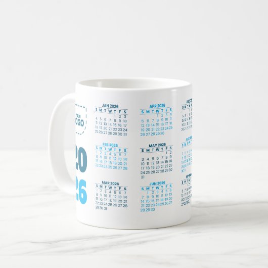 Add Your Logo Business 2026 Calendar Mug Kaffeetasse (Vorderseite Links)