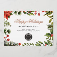 Add your Logo Business Christmas Rosen Gold