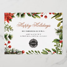 Add your Logo Business Christmas Rosen Gold