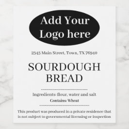 Add Your Logo Cottage Bakery Product Label ZCB-001 Weinetikett