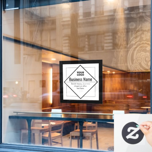 Add Your Logo Customizable Template Fensteraufkleber (Café-Fenster)