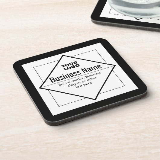 Add Your Logo Customizable Template Getränkeuntersetzer (Linke Seite)