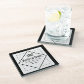 Add Your Logo Customizable Template Glasuntersetzer (Schrägansicht)