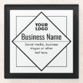 Add Your Logo Customizable Template Glasuntersetzer (Vorderseite)