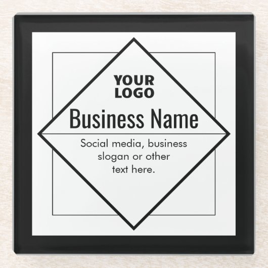 Add Your Logo Customizable Template Glasuntersetzer (Vorderseite)