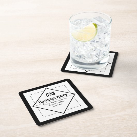 Add Your Logo Customizable Template Rechteckiger Pappuntersetzer (Vor Ort)