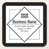 Add Your Logo Customizable Template Rechteckiger Pappuntersetzer (Vorderseite)