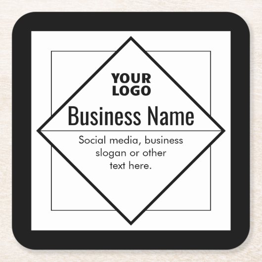 Add Your Logo Customizable Template Rechteckiger Pappuntersetzer (Vorderseite)