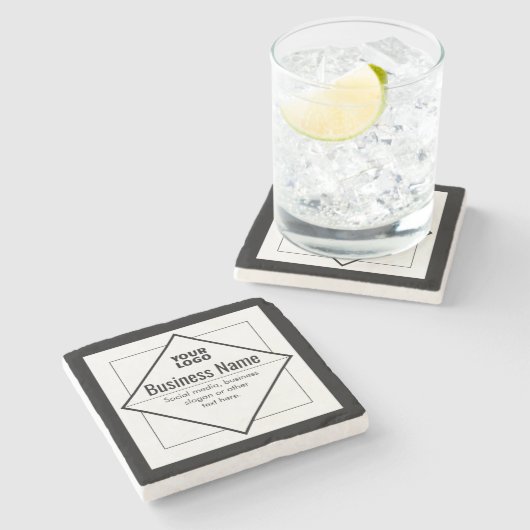 Add Your Logo Customizable Template Steinuntersetzer (Seitenansicht)