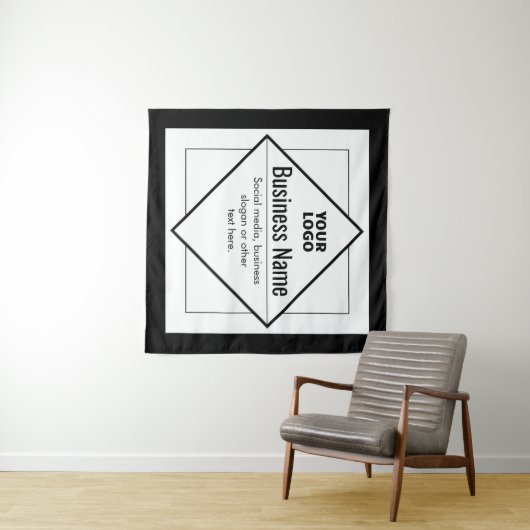 Add Your Logo Customizable Template Wandteppich (Beispiel (Horizontal))