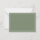 Add Your Logo Double Border Sage Green Business   Mitteilungskarte (Rückseite)