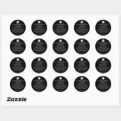 Add your Logo Elegant Black Candle safety Label Runder Aufkleber (Blatt)
